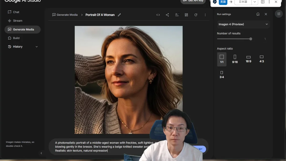 Google AI Studioの音声生成インターフェース、Raw structureとScript builder。