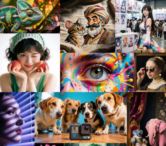 Qwen Imageが生成できる、多彩なスタイルと高精度の画像例。