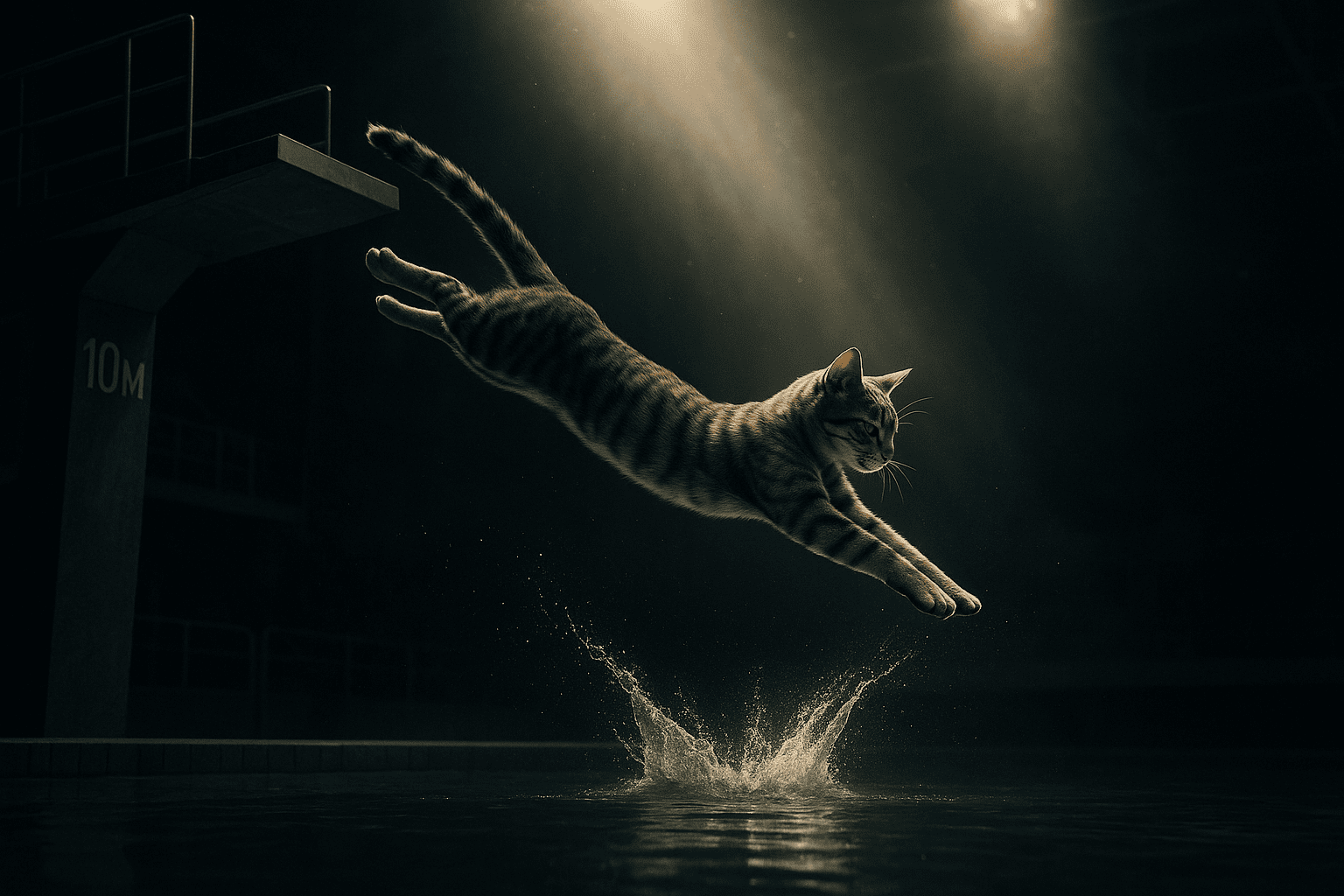 20251016_2212_Diving Cat Mastery_simple_compose_01k7pj999be8dt0z81cpyam1xk - 生成AIビジネス活用研究所