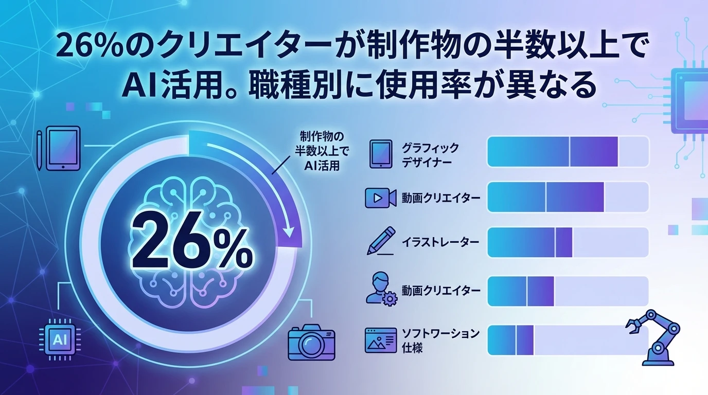 heading_4社に1社が制作物の大半はAIアシストと回答_20251130_171438 - 生成AIビジネス活用研究所 4社に1社が「制作物の大半はAIアシスト」と回答