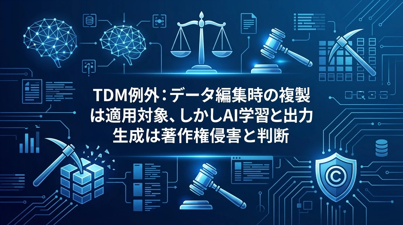 heading_テキストデータマイニング例外の限界が明確化_20251127_195048 - 生成AIビジネス活用研究所 テキスト・データマイニング例外の限界が明確化