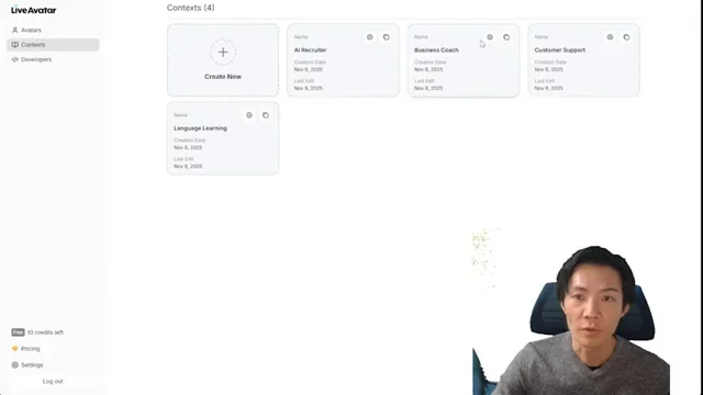HeyGen Live Avatar月99ドルでリアルタイム会話が実現APIで簡単サイト導入も可能 - キャプチャ 5 - 生成AIビジネス活用研究所 Live AvatarのBusiness Coachコンテクスト設定画面。オープニングイントロ、フルプロンプトにペルソナ、知識ベース、指示、コミュニケーションスタイルが英語で詳細に定義されている。