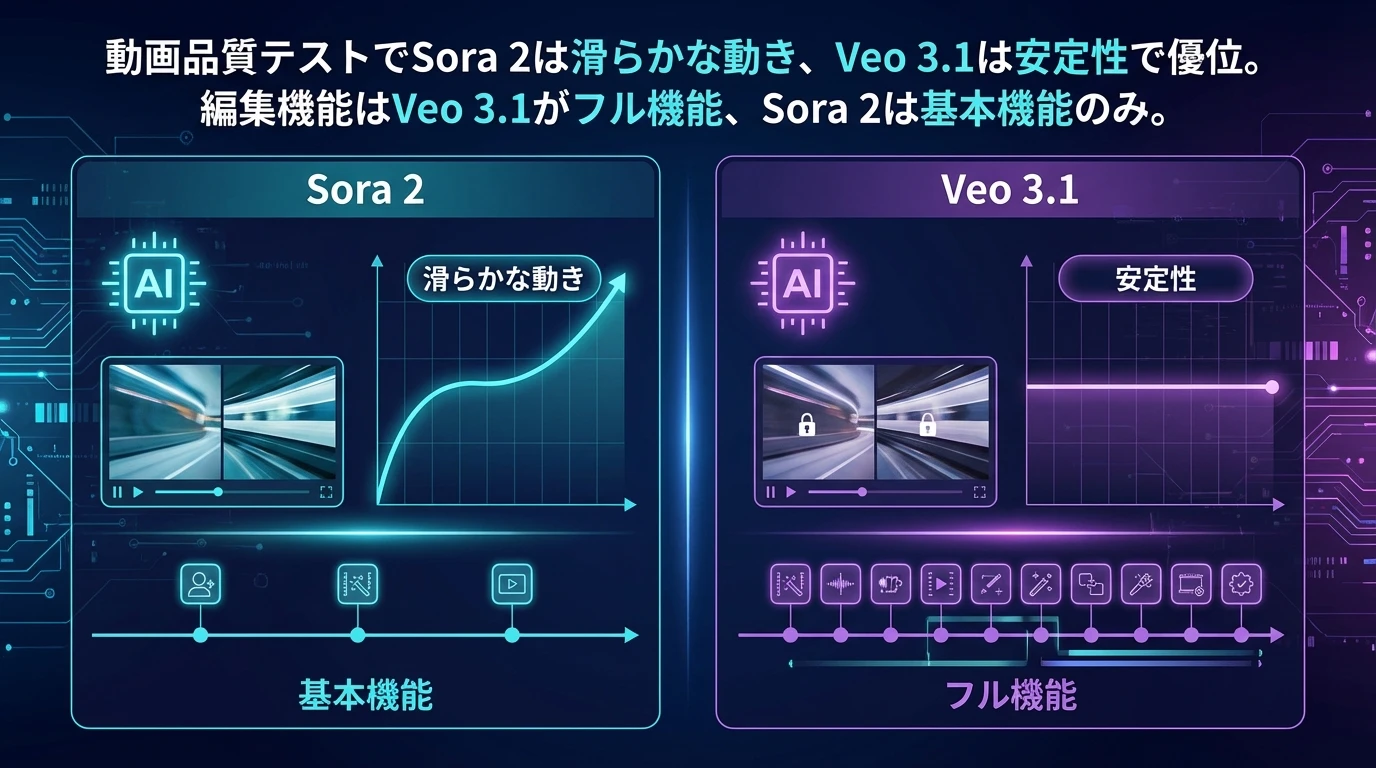 Veo 3.1 vs Sora 2 – パフォーマンステスト