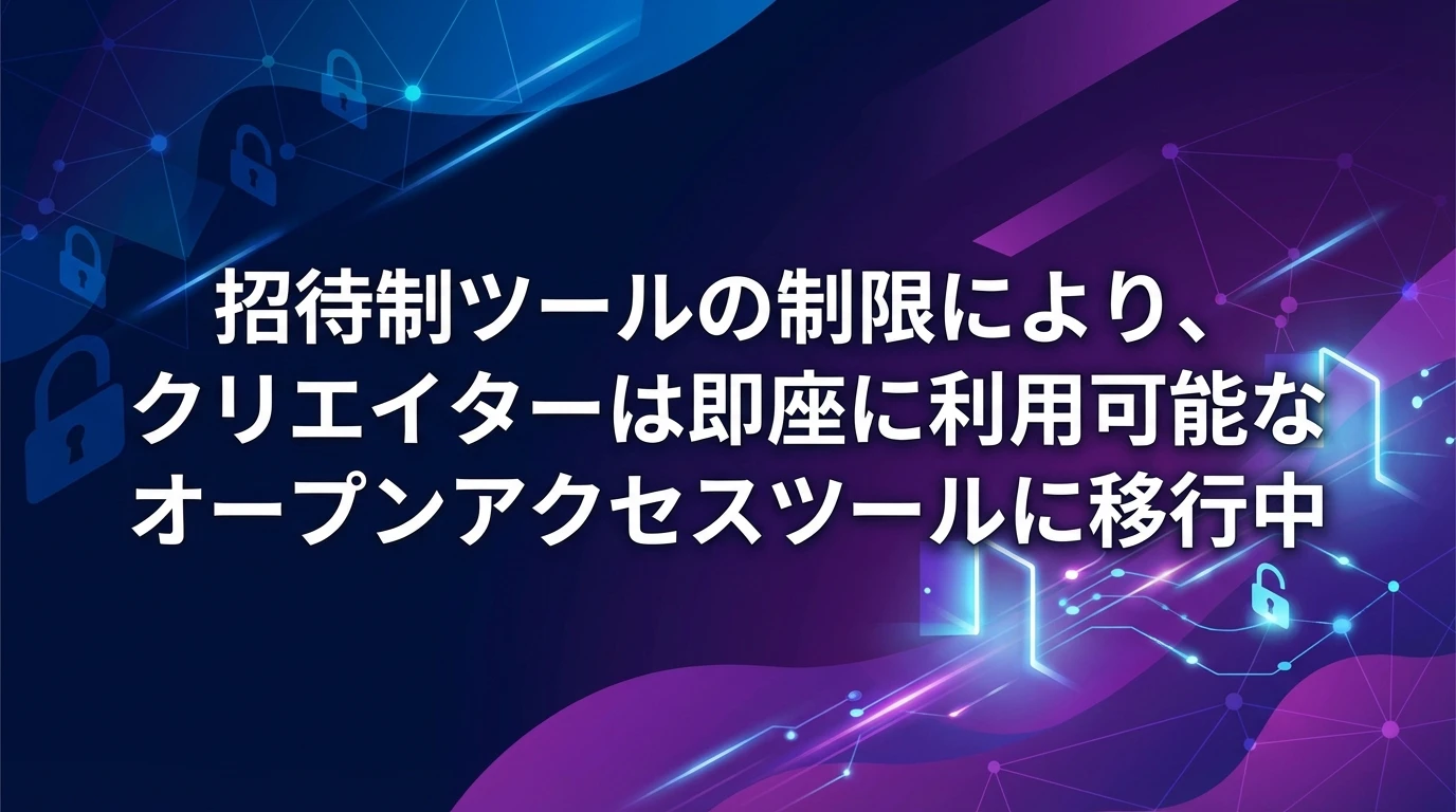 heading_なぜクリエイターは招待制ツールから離れているのか_20251203_083037 - 生成AIビジネス活用研究所 なぜクリエイターは招待制ツールから離れているのか