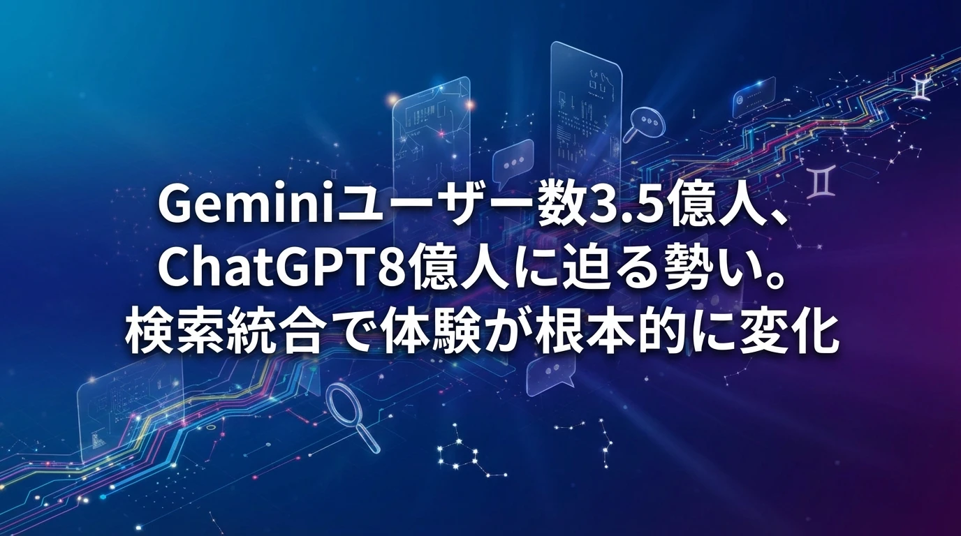 heading_Geminiユーザー数の急激な成長と競合との差_20251211_081153 - 生成AIビジネス活用研究所 Geminiユーザー数の急激な成長と競合との差