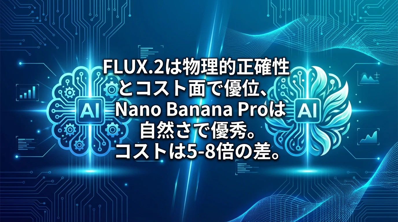 heading_FLUX2 vs Nano Banana Pro詳細比較検証_20251202_100007 - 生成AIビジネス活用研究所 FLUX.2 vs Nano Banana Pro:詳細比較検証結果