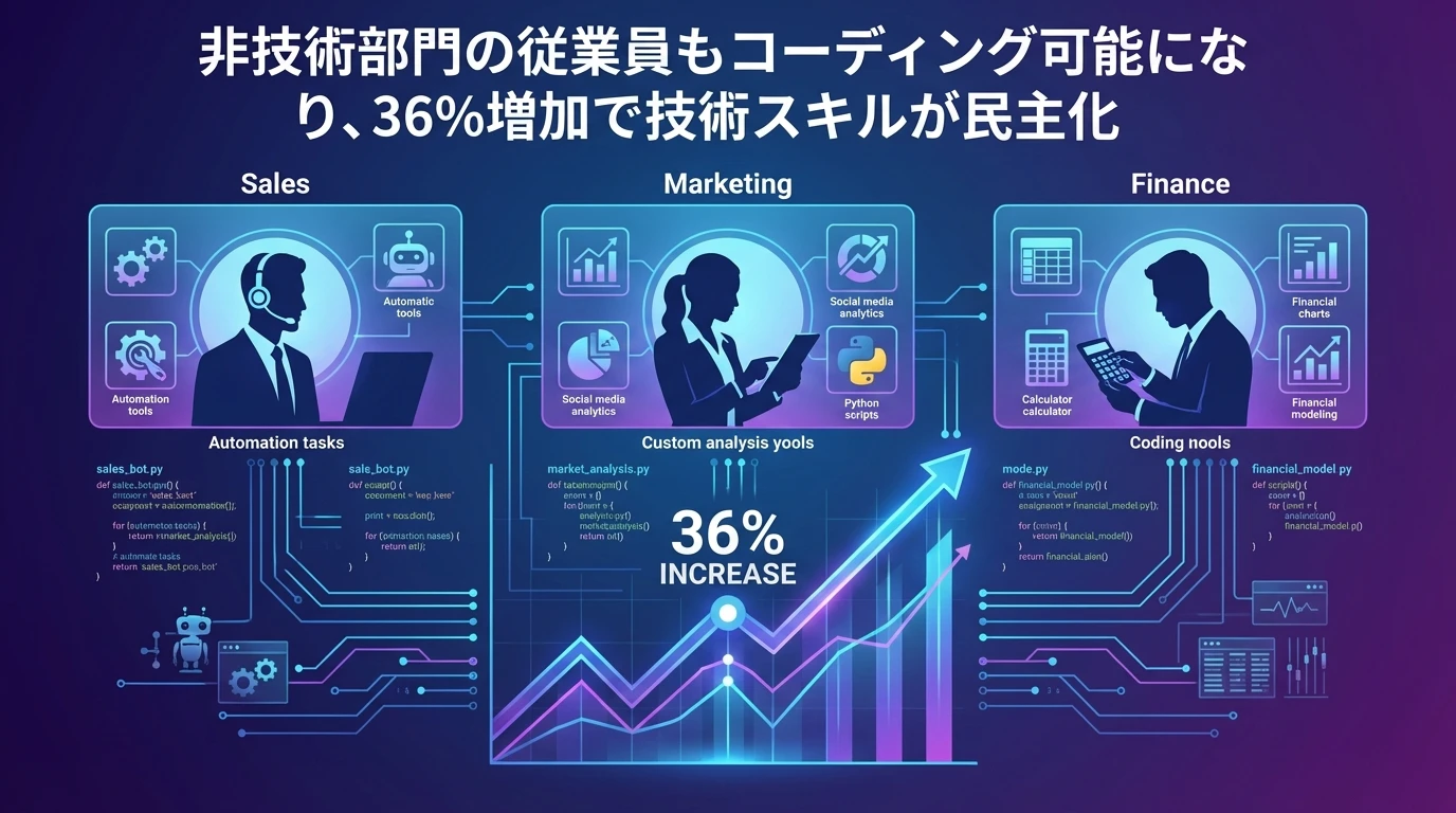 新たな業務能力の獲得：技術以外の従業員もコーディング可能に