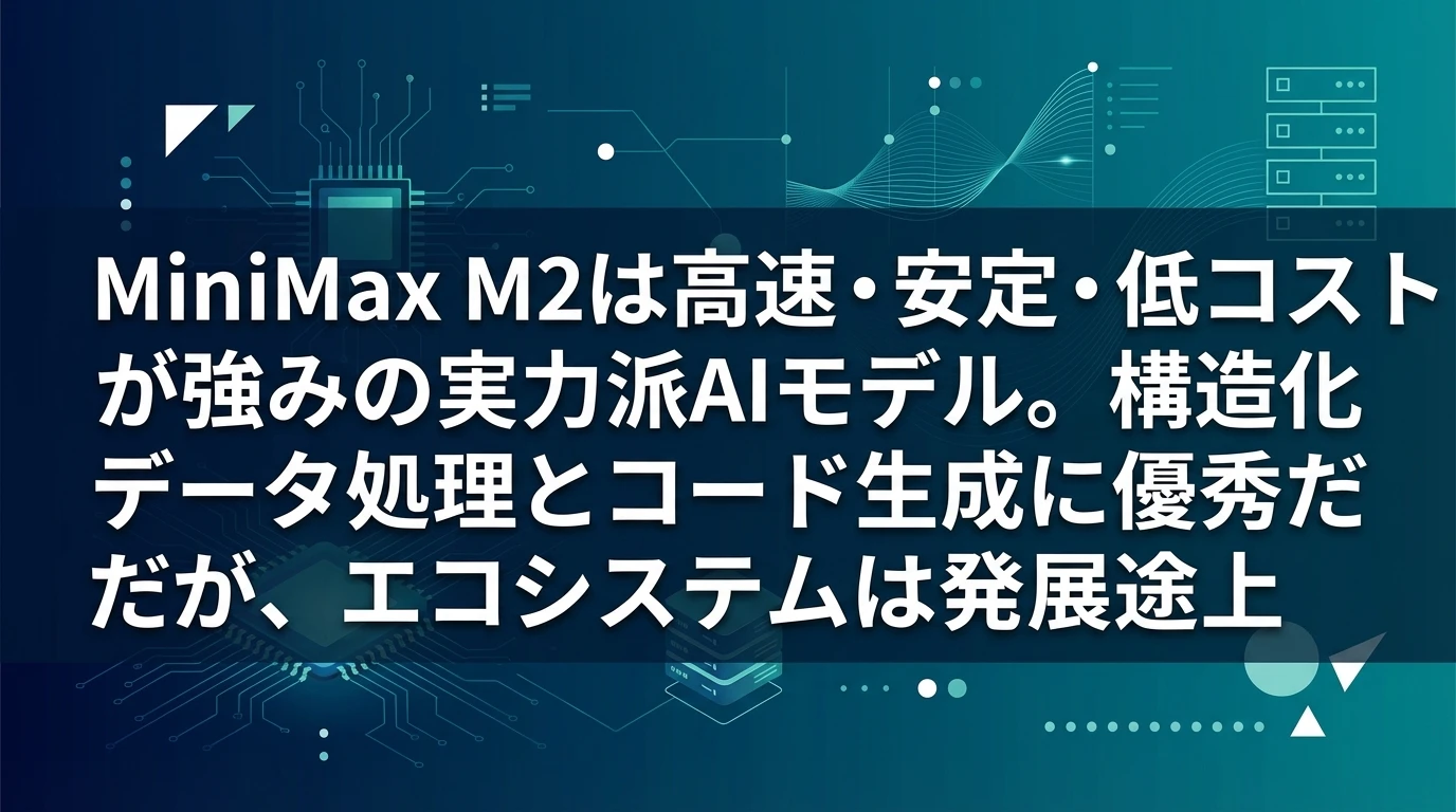 heading_モデル1 MiniMax M2 完全解説_20251203_082801 - 生成AIビジネス活用研究所 モデル1: MiniMax M2 完全解説