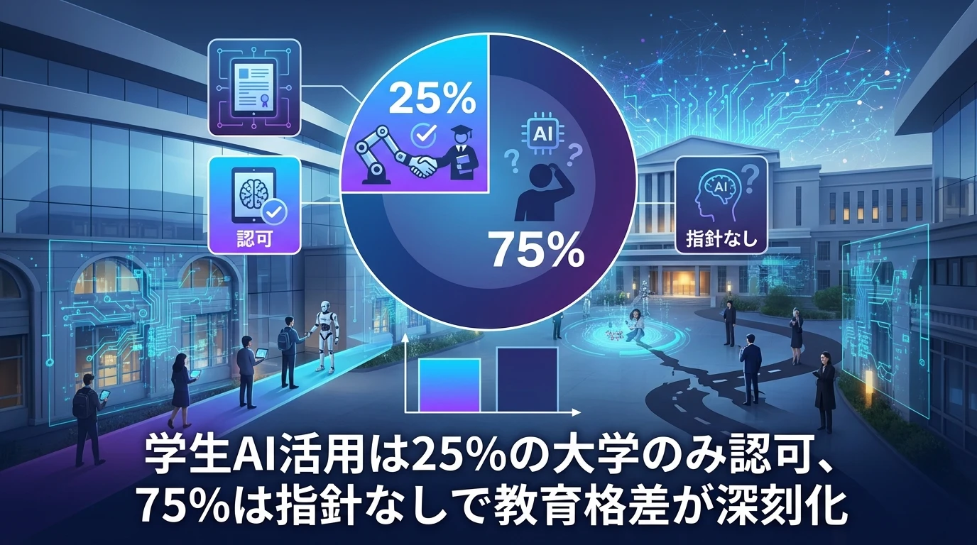 heading_学生のAI活用4割の大学が公式認可も課題山積_20251214_181901 - 生成AIビジネス活用研究所 学生のAI活用:4割の大学が公式認可も課題山積
