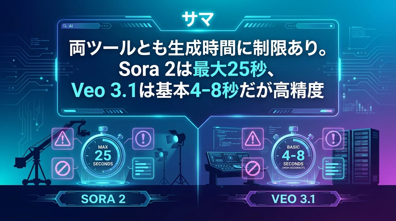 Veo 3.1 vs Sora 2 – 制約と限界