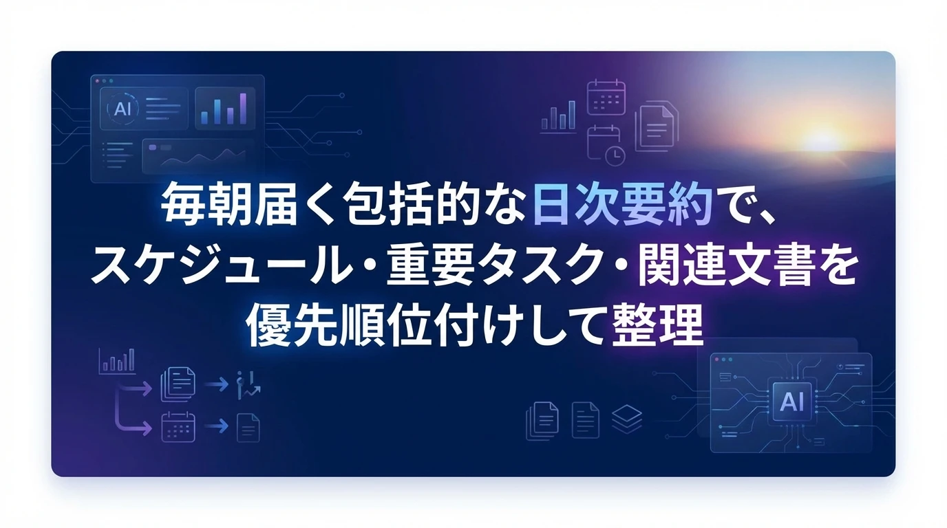「Your Day Ahead」ブリーフィング：一日の始まりを変える革新的機能