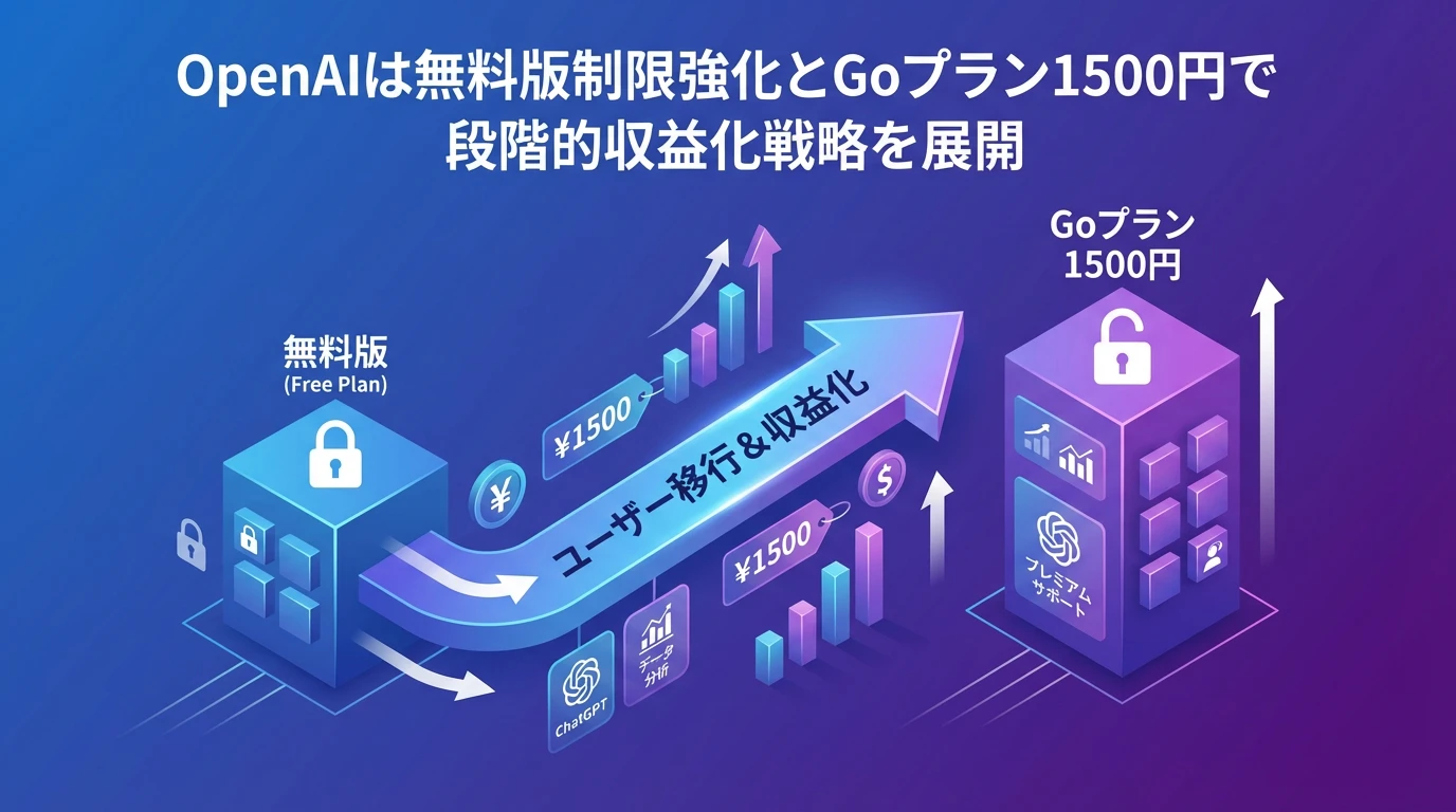 heading_OpenAIの収益化戦略無料版制限強化の必然性_20260120_082346 - 生成AIビジネス活用研究所 OpenAIの収益化戦略:無料版制限強化の必然性