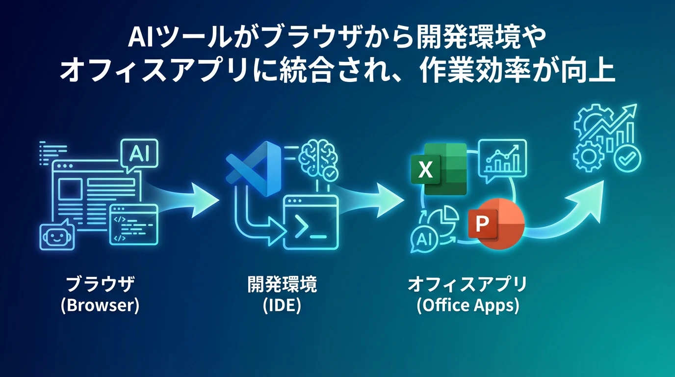 AIツールの進化：ブラウザから環境統合へ
