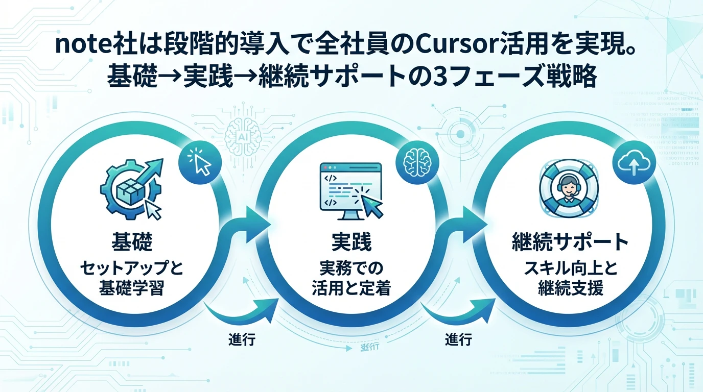 heading_01_20260216_082814 - 生成AIビジネス活用研究所 note社の段階的導入戦略:成功の3つのフェーズ