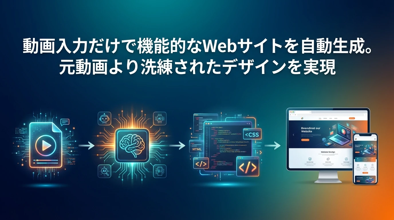 ビジュアルコーディング：動画から完全なWebサイトを生成