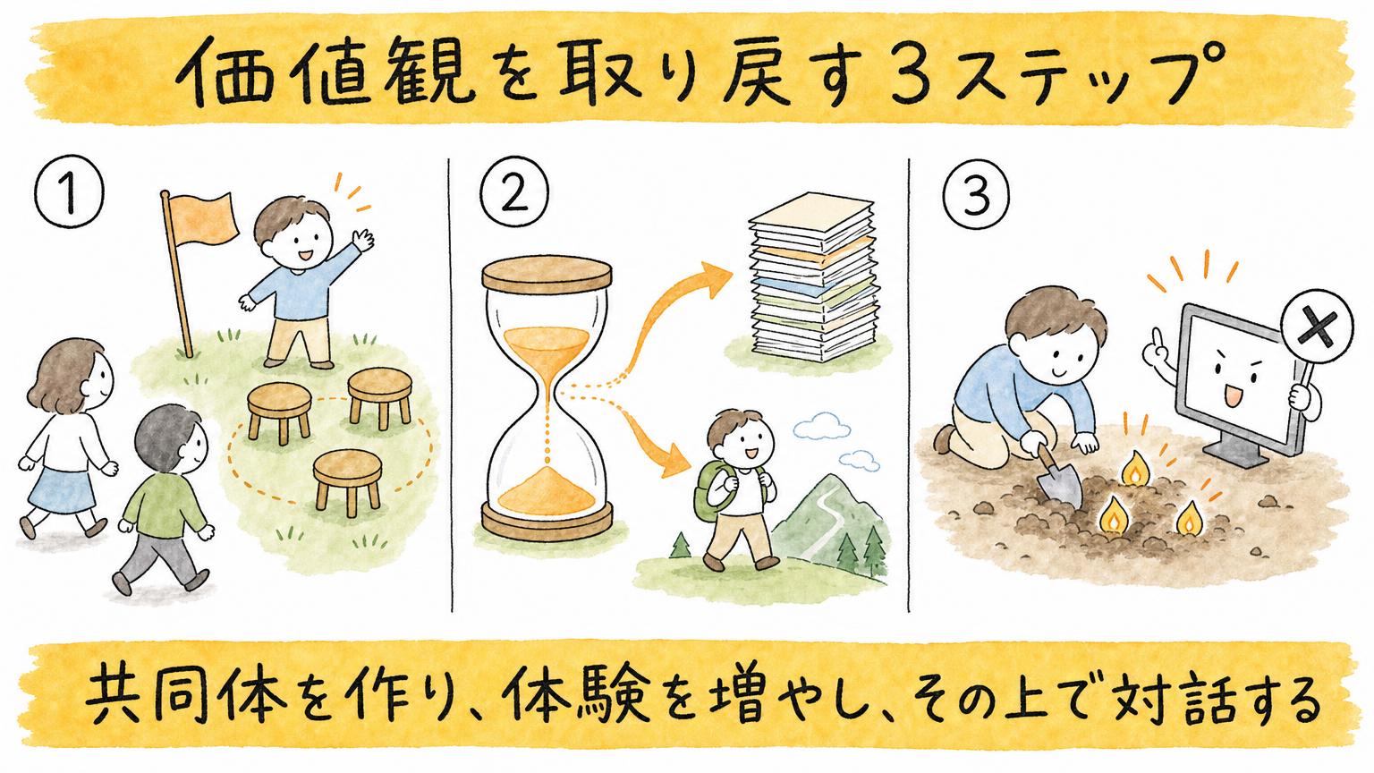 共同体を作り、体験を増やし、その上で対話する