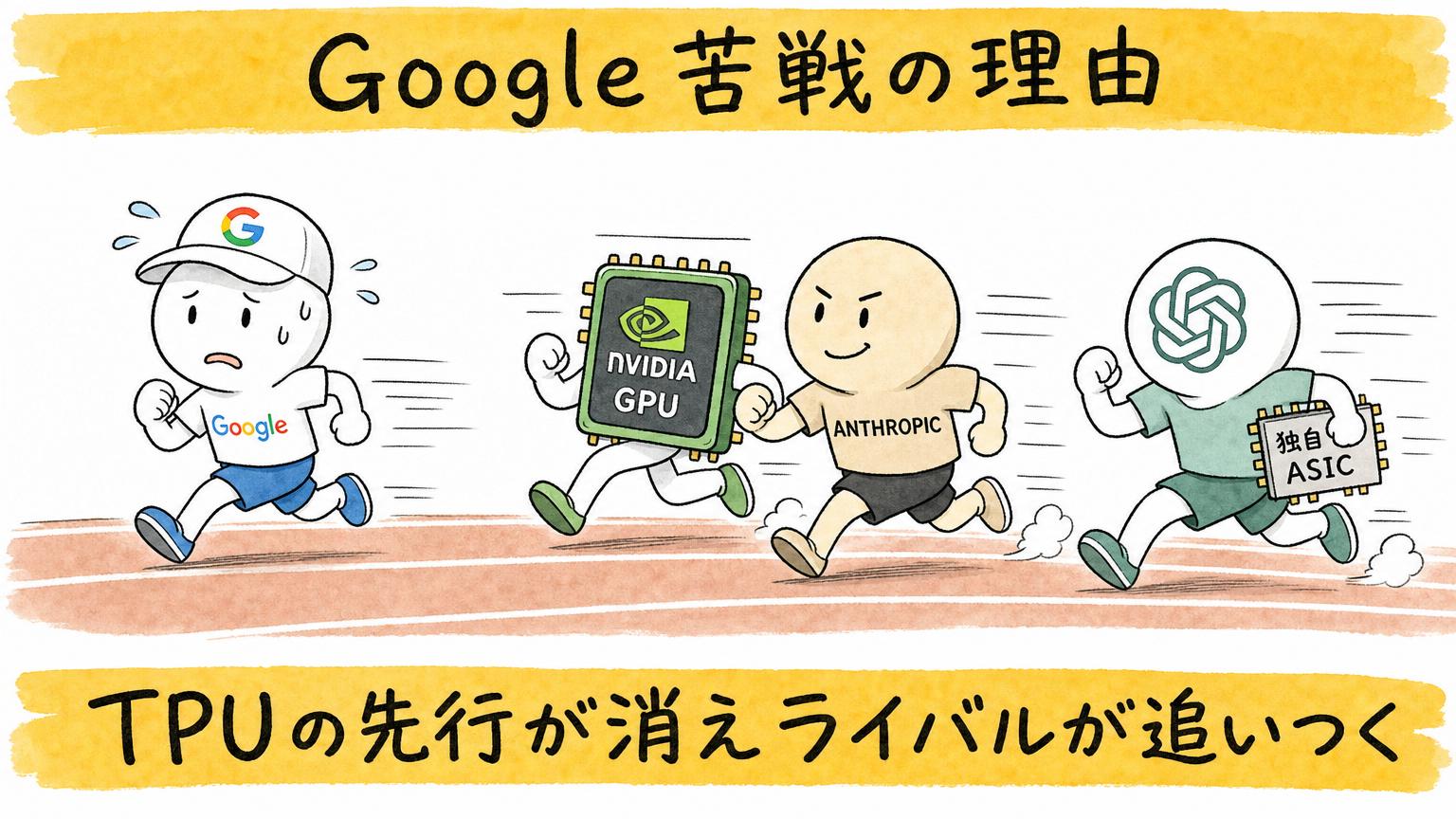 TPUの先行が消え、ライバルが追いつく
