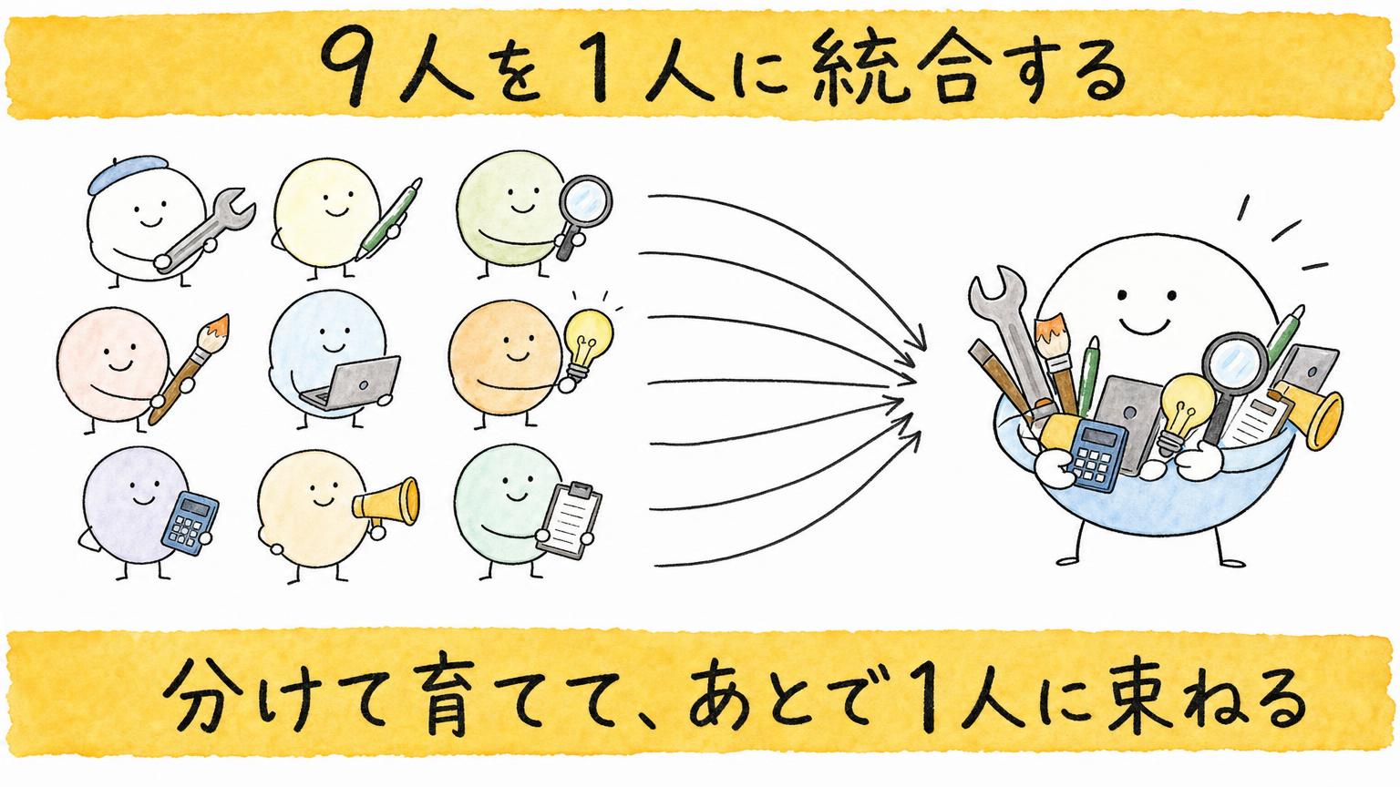 分けて育てて、あとで1人に束ねる