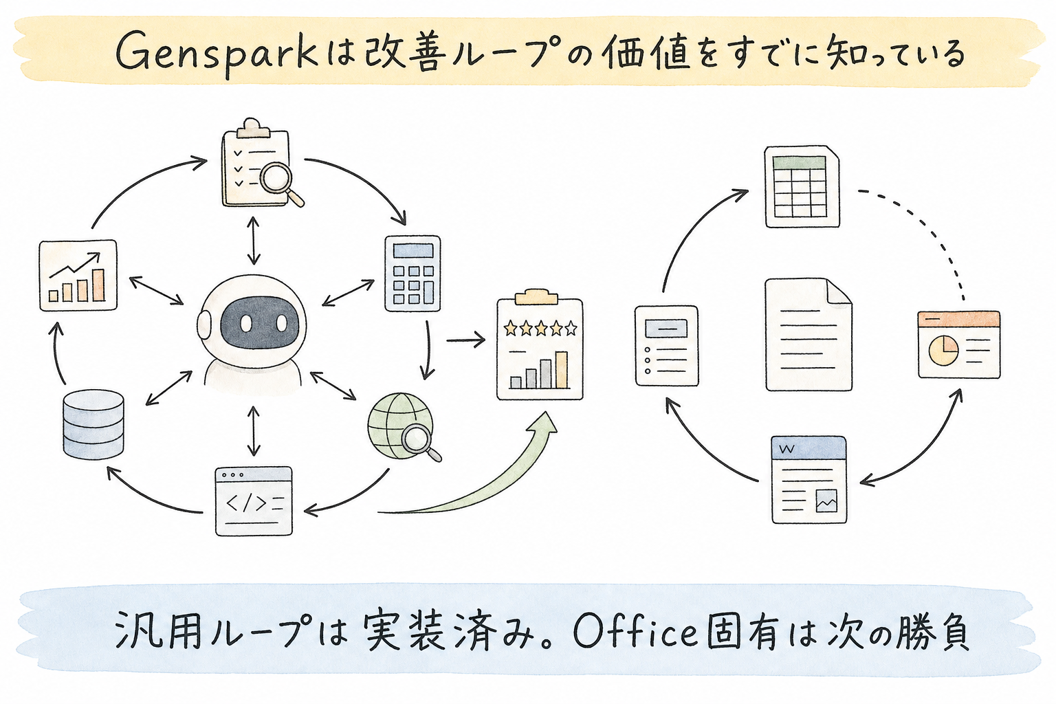 汎用ループは実装済み。Office固有は次の勝負