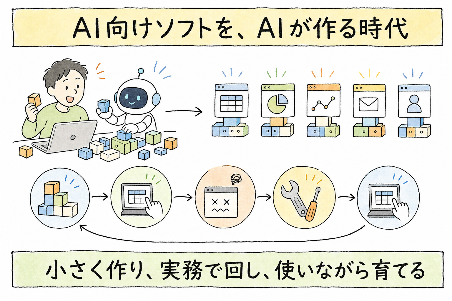 小さく作り、実務で回し、使いながら育てる
