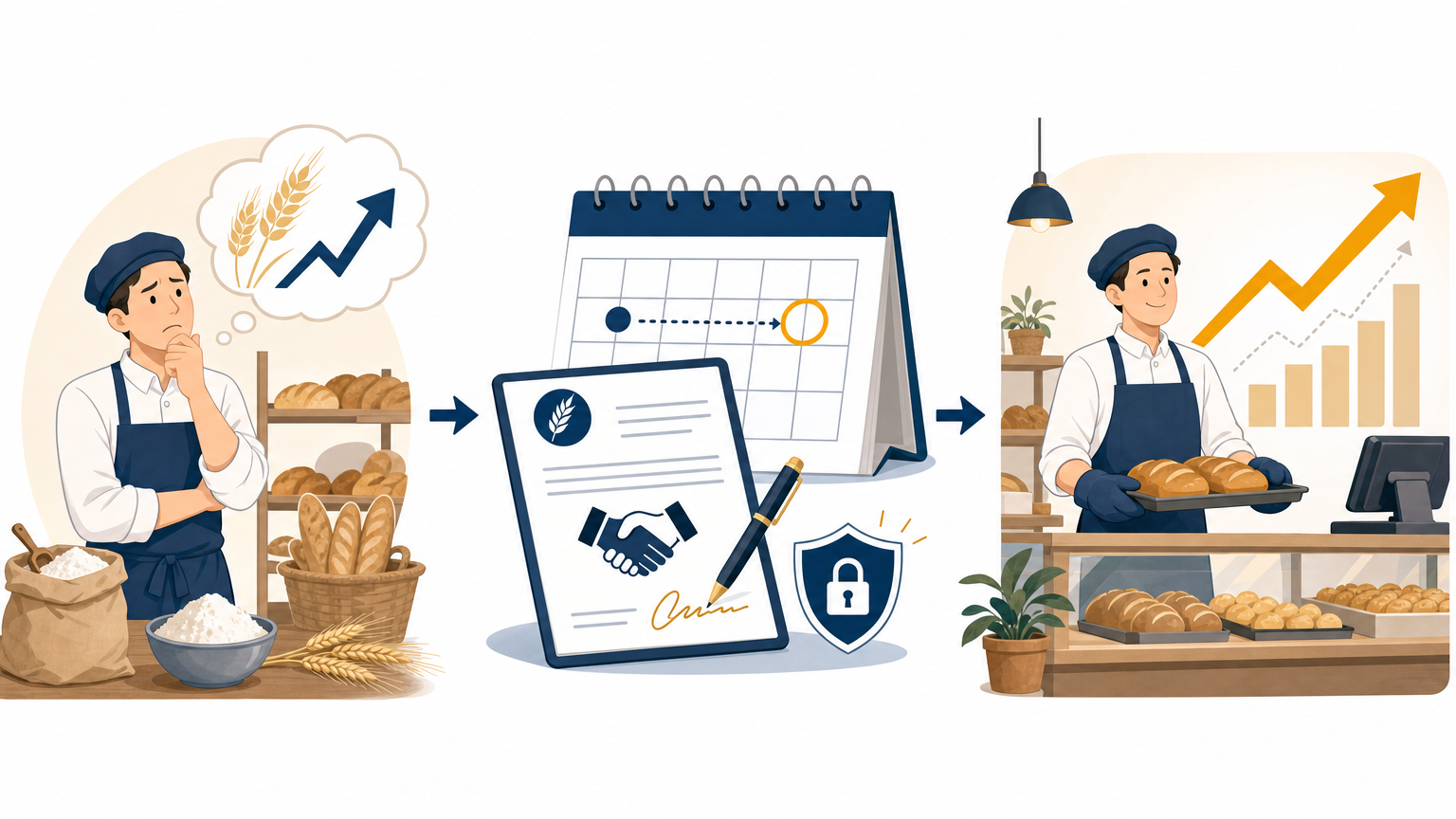 先物取引の基本を示すイラスト