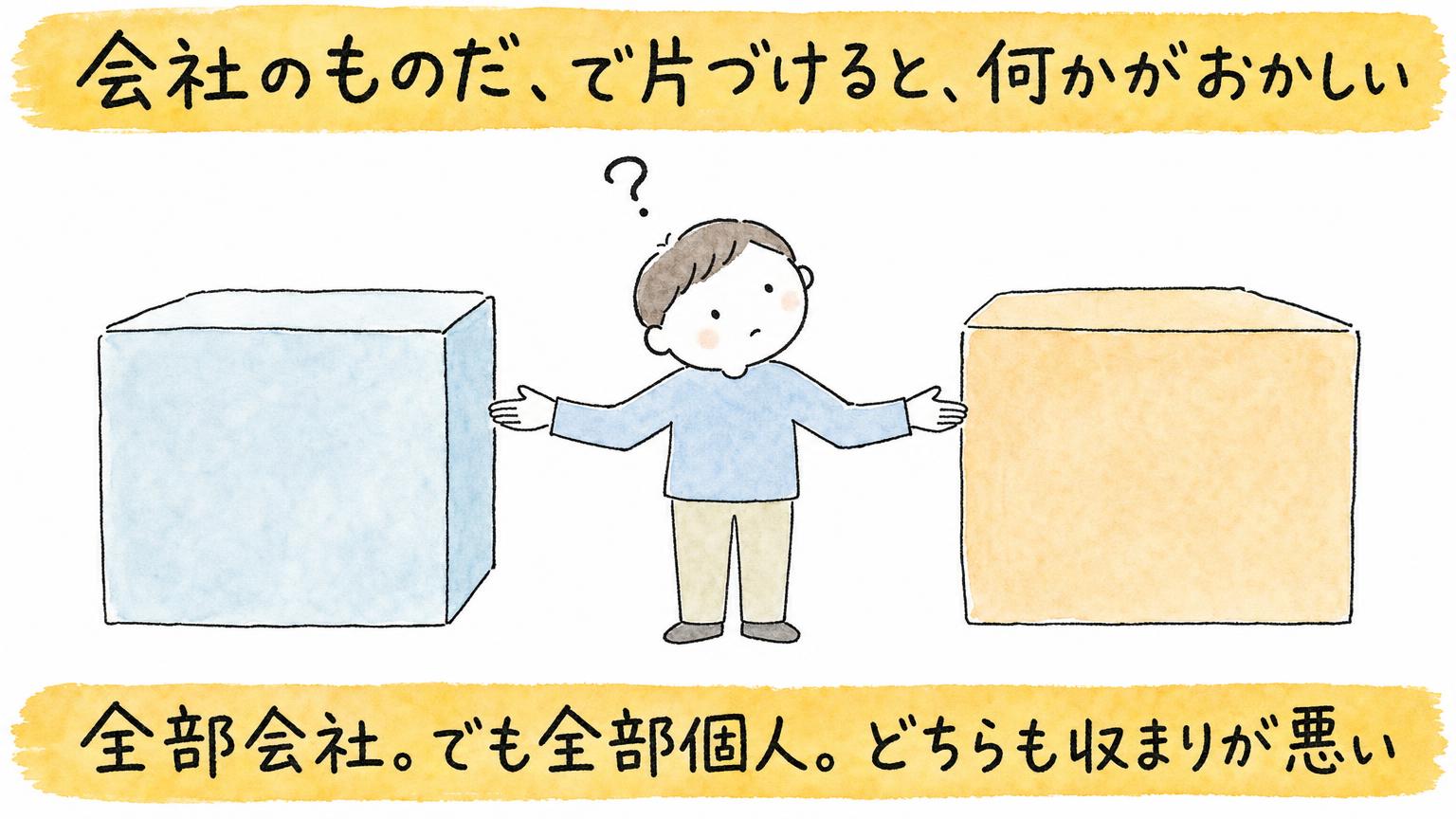 全部会社。でも全部個人。どちらも収まりが悪い