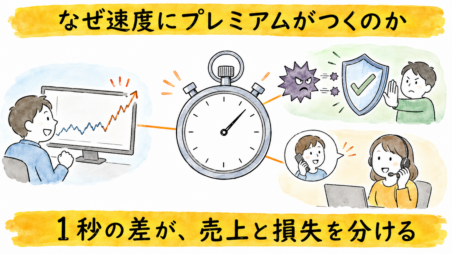 金融・セキュリティ・音声対応で速度が価値を持つイメージ