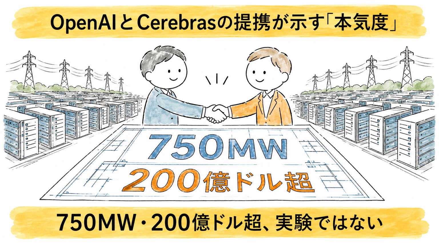 OpenAIとCerebrasの大規模な提携を示す図