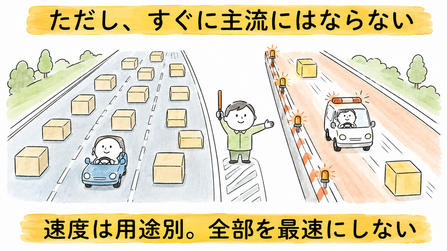 仕事の価値に応じて推論速度を使い分けるイメージ