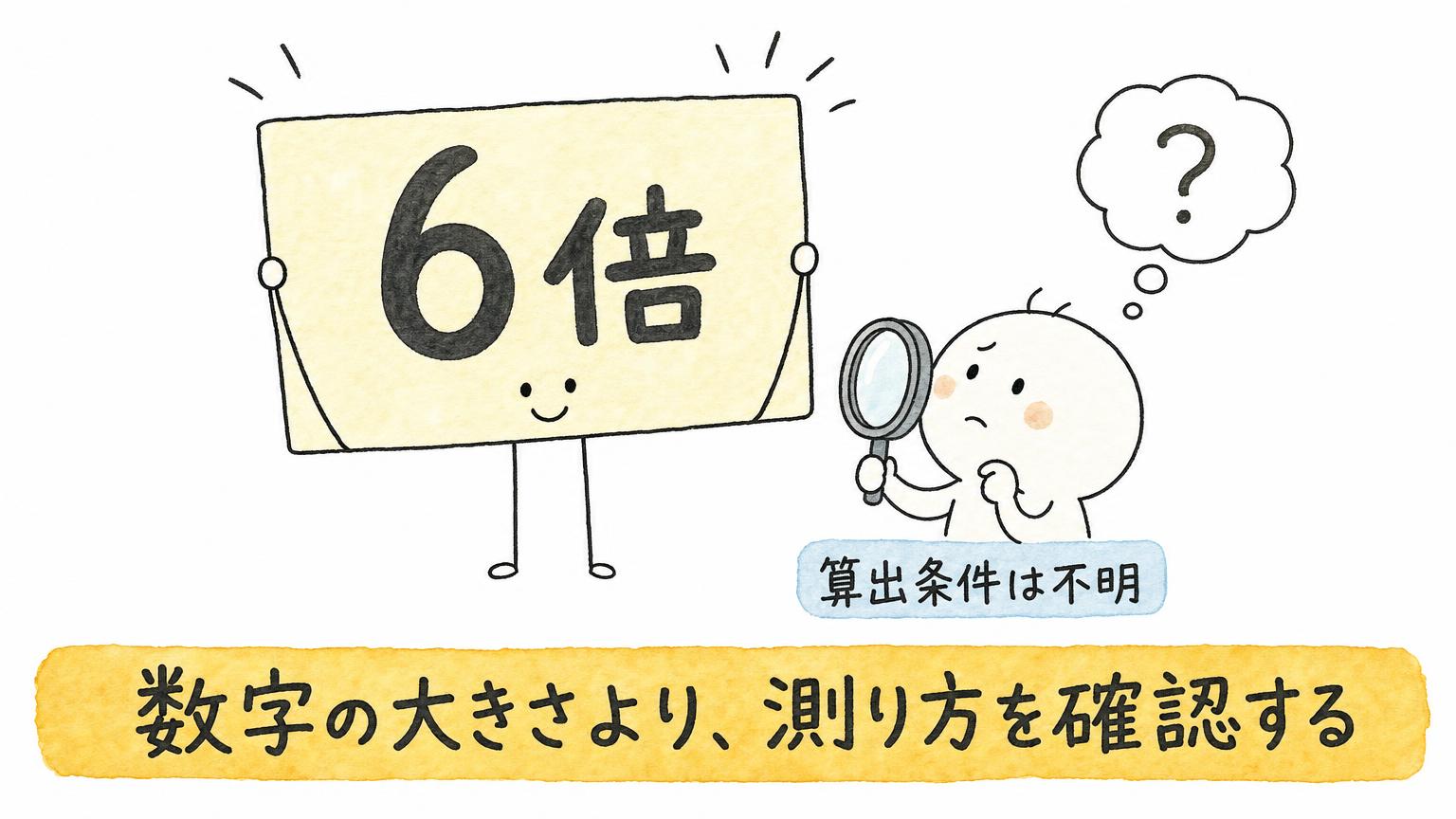 6倍というPR数の数字のイメージ