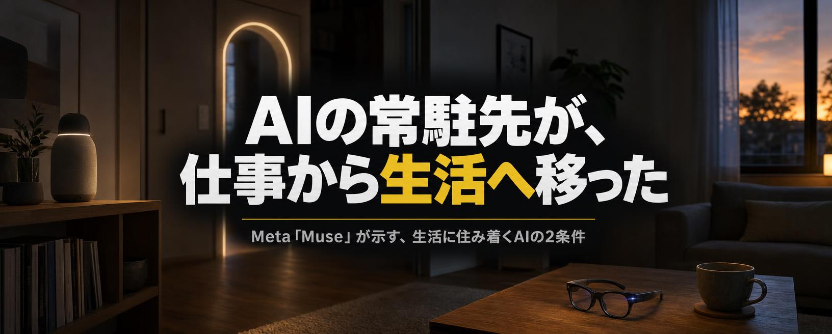 AIの常駐先が、仕事から生活へ移った——Meta「Muse」が示す、生活に住み着くAIの2条件