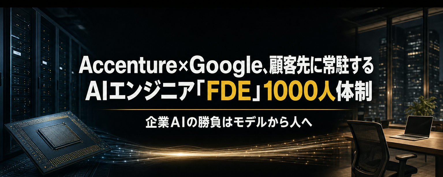 Accenture×Google、顧客先に常駐するAIエンジニア「FDE」1000人体制──企業AIの勝負はモデルから人へ
