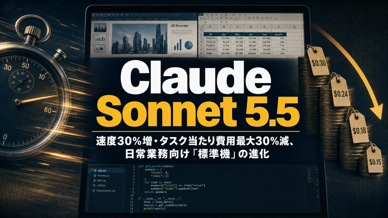 Claude Sonnet 5.5の公開を伝える記事のアイキャッチ画像