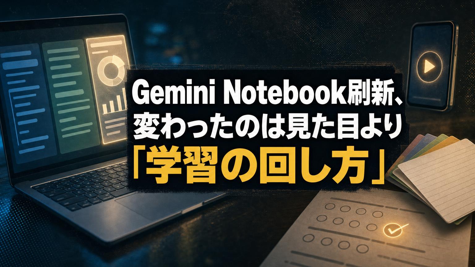 Gemini Notebookの新機能5つ——インタラクティブレポートと約60秒動画で学習が変わる