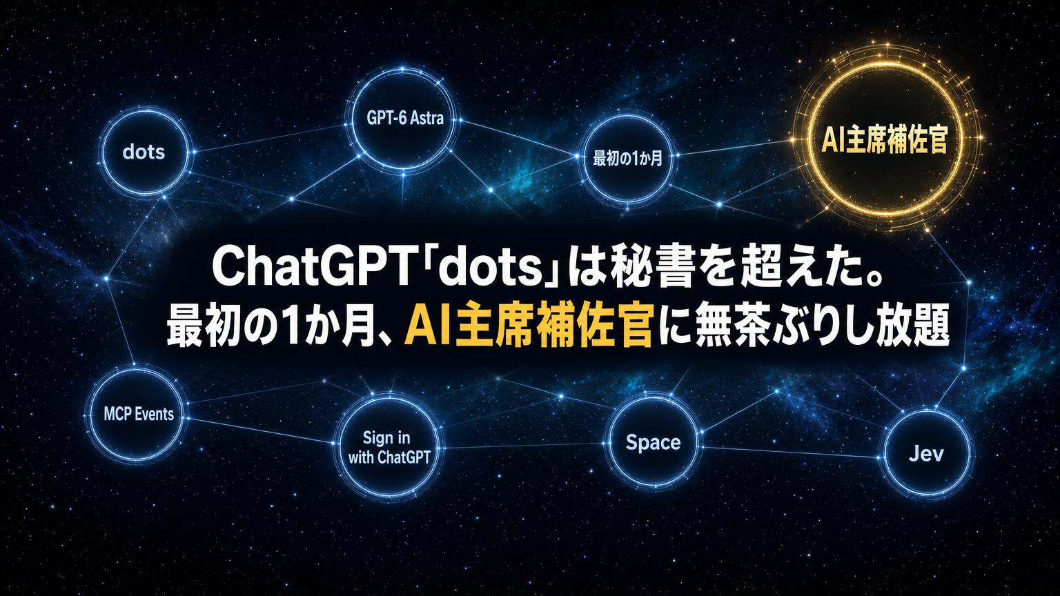 ChatGPT「dots」とは？OpenAIの常駐型AIエージェントを、最初の1か月で使い倒す方法
