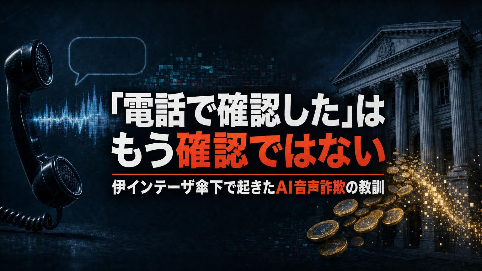 AI音声のディープフェイク詐欺で9500万ユーロ送金　インテーザ・サンパオロ傘下フィデウラムの手口と対策
