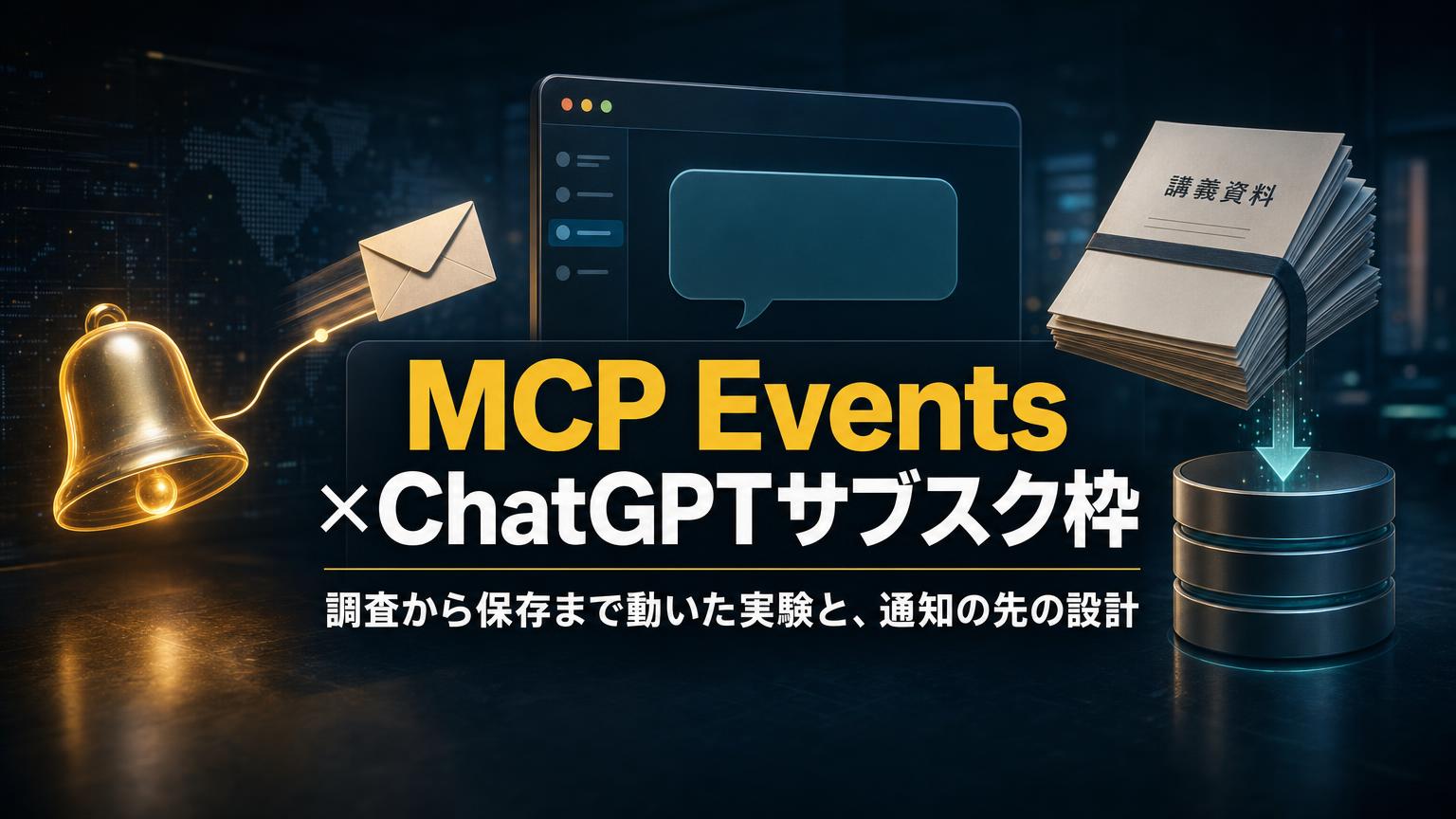 ChatGPTのサブスク枠をAPI代わりに使う——MCP Eventsで解説講座を6回作り直して分かった3つの学び