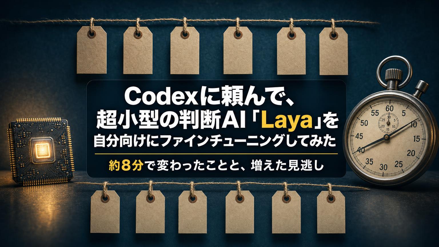 Codexに頼んで、超小型の判断AI「Laya」を自分向けにファインチューニングしてみた。約8分で変わったことと、増えた見逃し