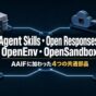 AAIFに加わったAgent Skills・Open Responses・OpenEnv・OpenSandboxの4つの共通部品を示すアイキャッチ画像